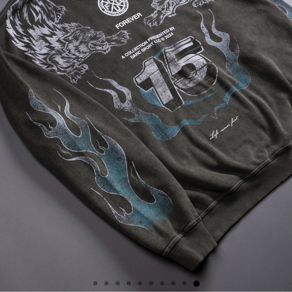 DARC SPORTS FULL THROTTLE "VINTAGE RIVET BISHOP" HOODIE IN WOLF GRAY - Picture 9 of 11